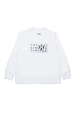 MM6 MAISON MARGIELA Felpa girocollo con Numeric Logo Pixel | Bambino Felpe | Logomania