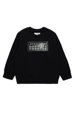 MM6 MAISON MARGIELA Felpa girocollo con Numeric Logo Pixel | Bambino Felpe | Logomania