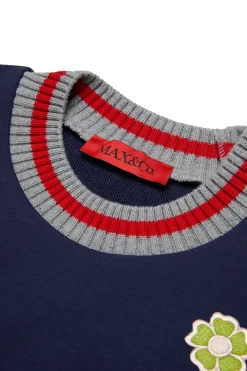 MAX&Co. Felpa girocollo con patches college | Felpe