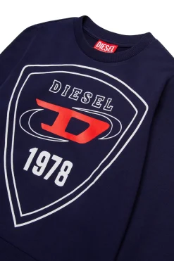 DIESEL Felpa girocollo con stampa logo scudetto | Bambino Felpe
