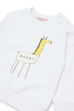 MARNI Felpa girocollo con stampa giraffa | Felpe