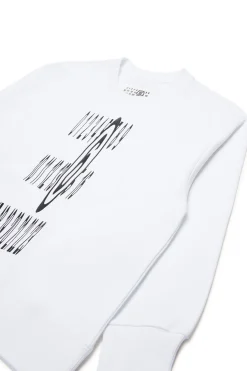 MM6 MAISON MARGIELA Felpa girocollo con Stretched logo | Bambino Felpe | Logomania