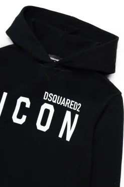 DSQUARED2 Felpa in cotone con cappuccio e logo Icon | Bambino Felpe | Felpe