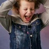 DSQUARED2 Felpa in denim e cotone con patch | Bambino Giacche E Cappotti | Denim-Mania