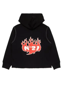 N°21 Felpa oversize con grafica Flames | Bambino Logomania | Logomania