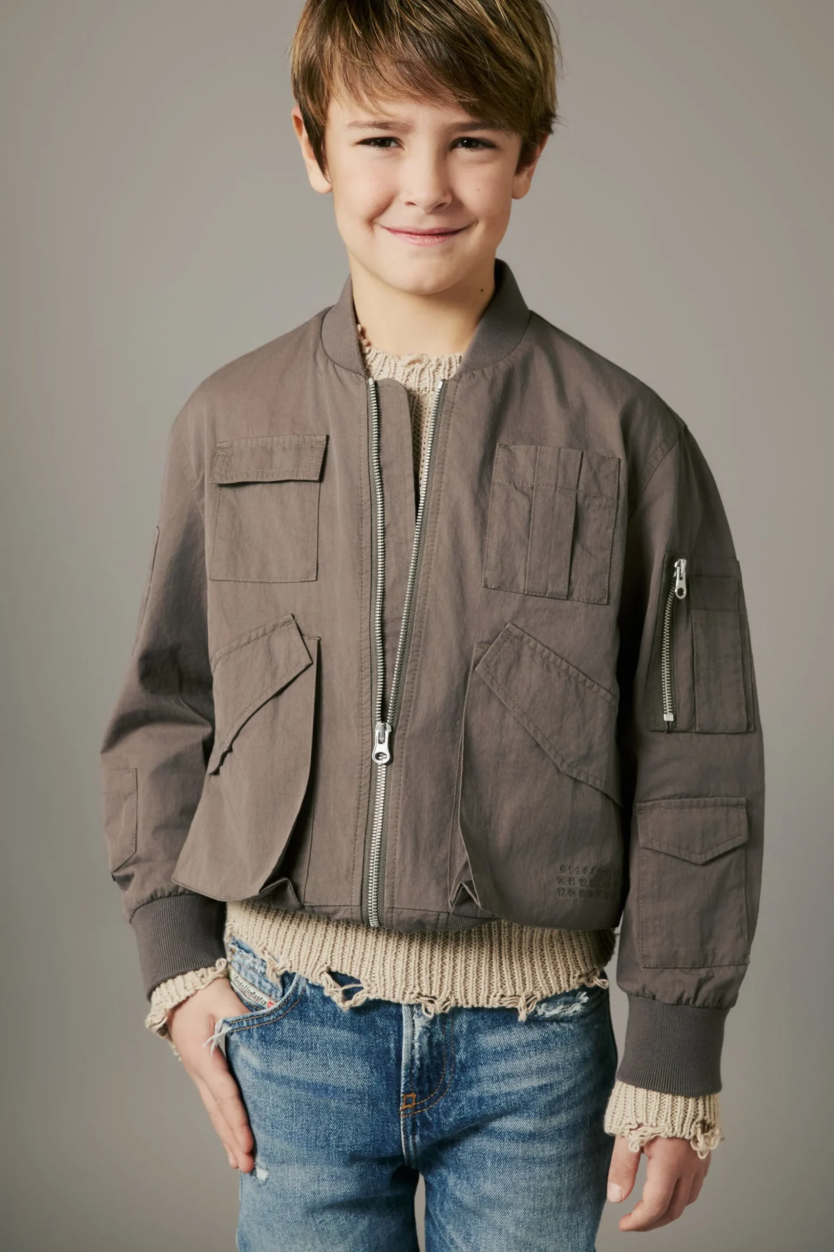 MM6 MAISON MARGIELA Giacca bomber con Numeric logo | Bambino Giacche E Cappotti | Giacche E Cappotti