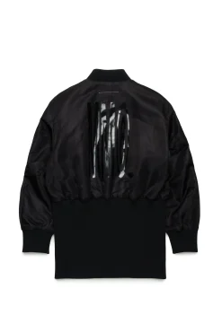 MM6 MAISON MARGIELA Giacca bomber lunga con maxi logo | Bambino Giacche E Cappotti | Giacche E Cappotti