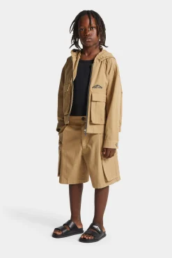 DSQUARED2 Giacca con cappuccio in cotone ripstop | Bambino Giacche E Cappotti | Giacche E Cappotti