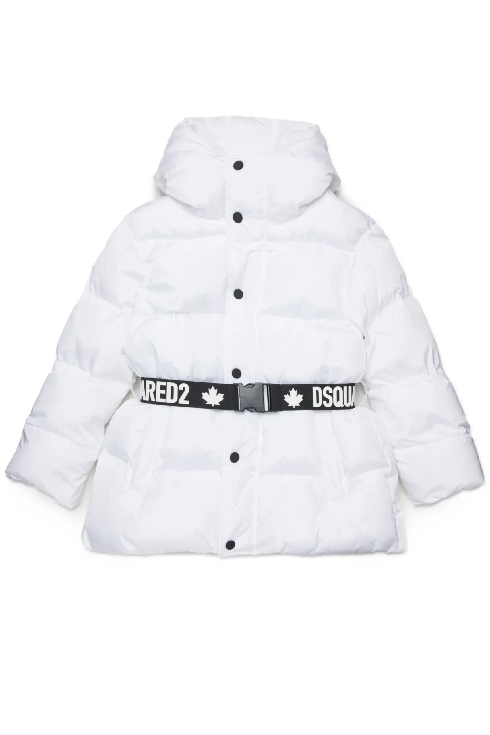 DSQUARED2 Giacca imbottita lunga con cintura logata | Giacche E Cappotti
