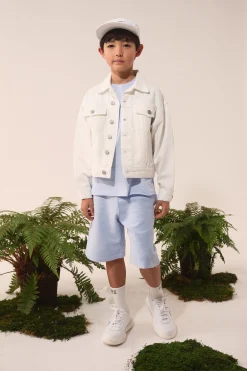 MM6 MAISON MARGIELA Giacca in denim bianco con logo | Bambino Giacche E Cappotti | Logomania