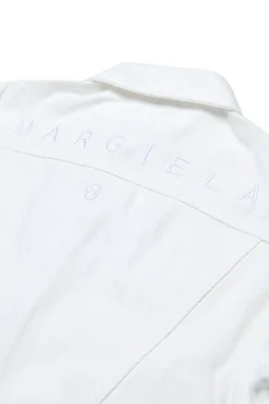 MM6 MAISON MARGIELA Giacca in denim bianco con logo | Bambino Giacche E Cappotti | Logomania