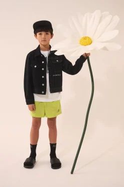MM6 MAISON MARGIELA Giacca in denim bicolor con lettering | Bambino Giacche E Cappotti | Denim-Mania