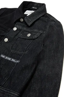 MM6 MAISON MARGIELA Giacca in denim bicolor con lettering | Bambino Giacche E Cappotti | Denim-Mania