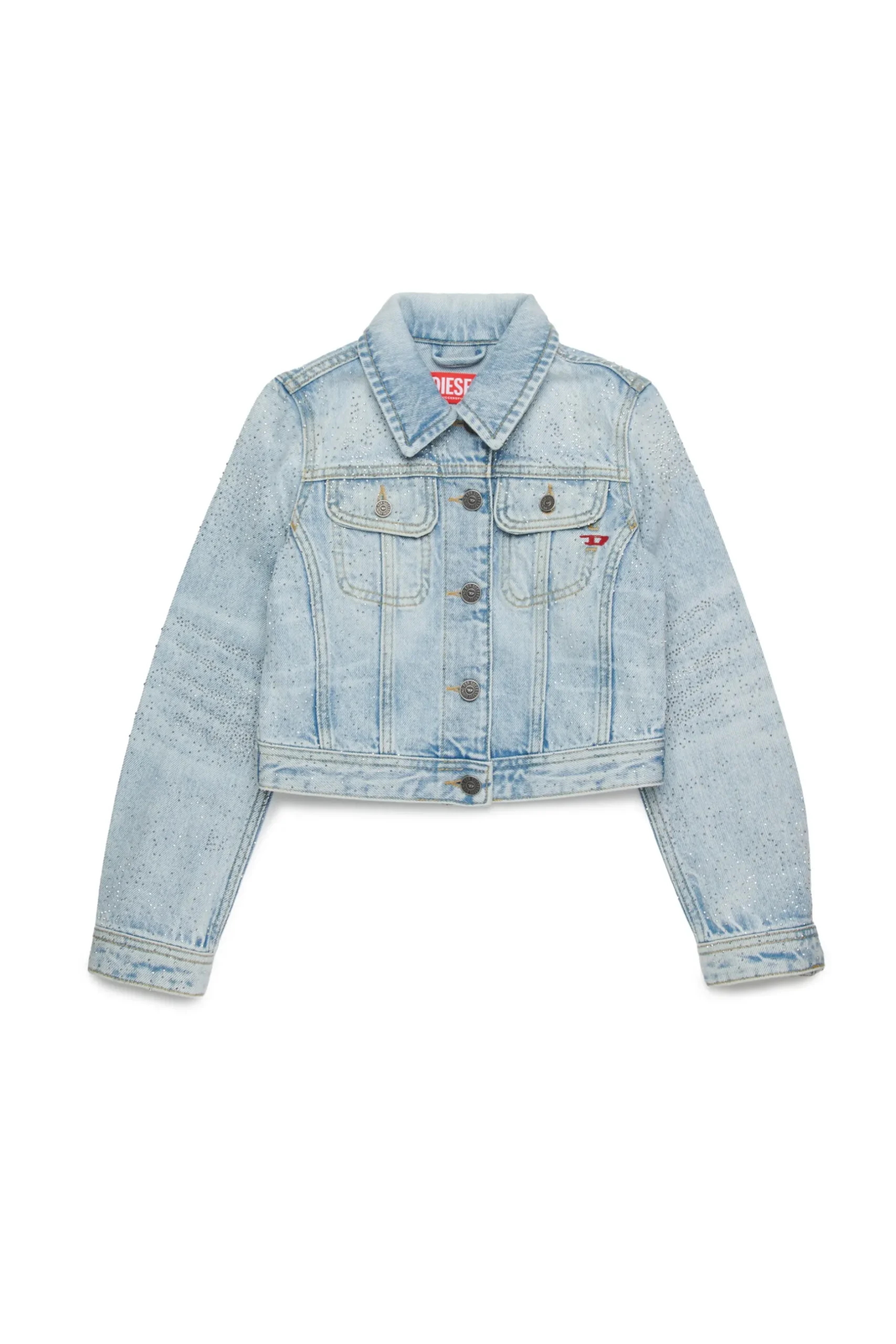 DIESEL Giacca in denim chiaro con microstones | Bambino Giacche E Cappotti | Denim-Mania