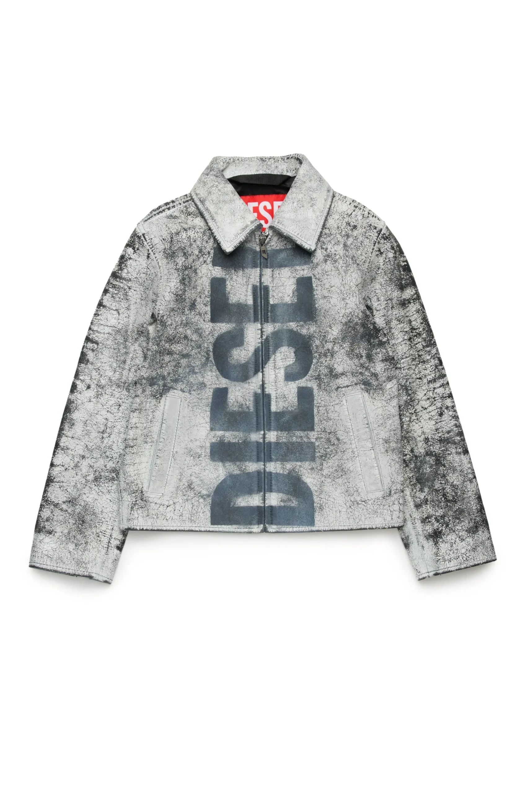 DIESEL Giacca in vera pelle effetto cracklè | Bambino Logomania | Logomania