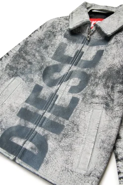 DIESEL Giacca in vera pelle effetto cracklè | Bambino Logomania | Logomania