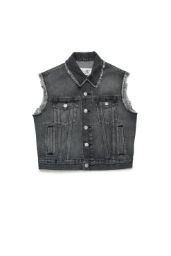 MM6 MAISON MARGIELA Giacca smanicata in denim nero | Bambino Giacche E Cappotti | Denim-Mania