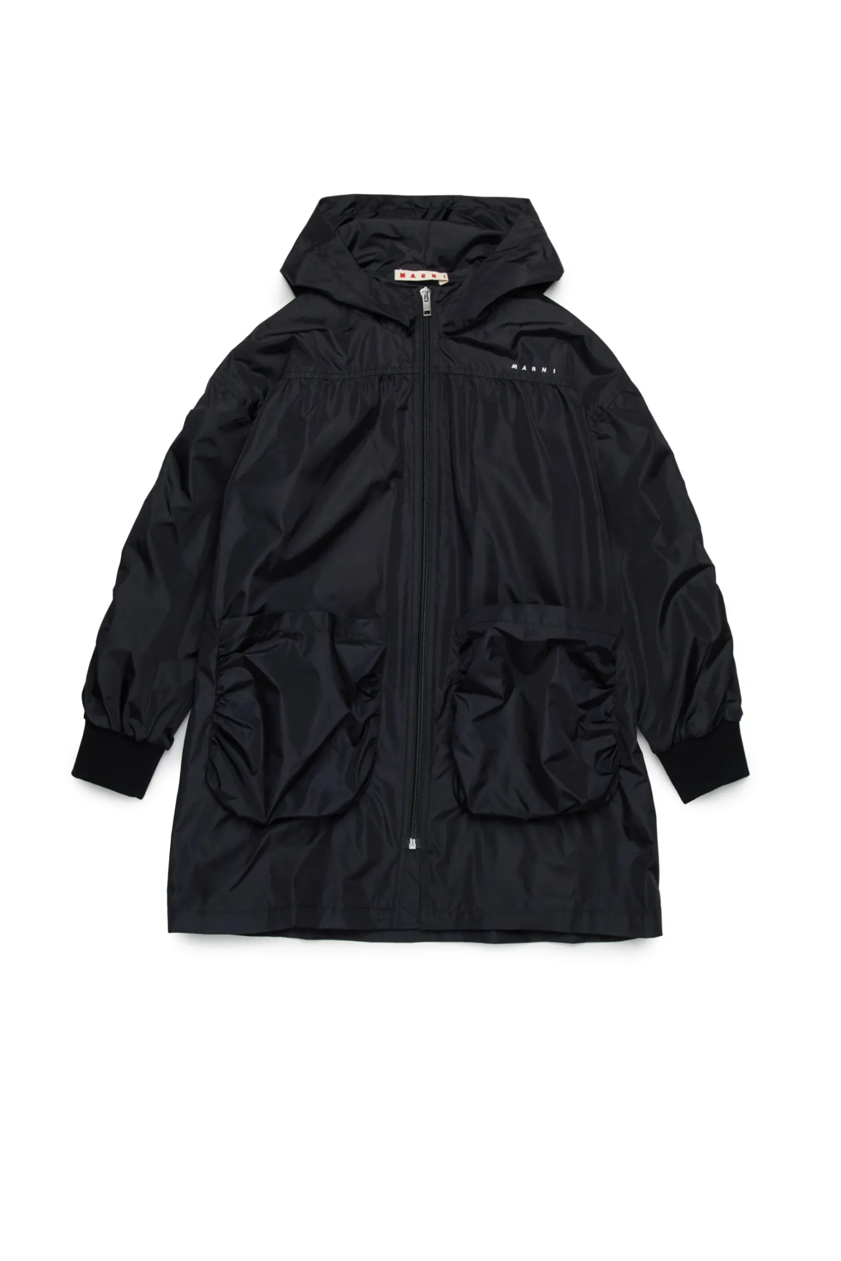 MARNI Giacca windbreaker lunga con logo | Giacche E Cappotti