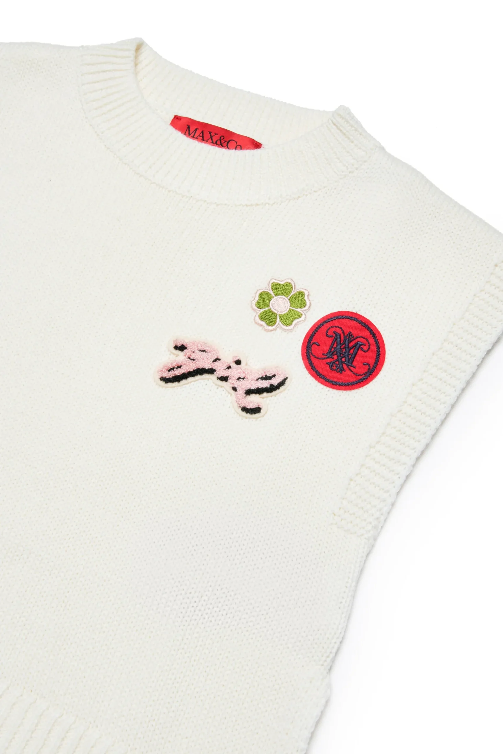 MAX&Co. Gilet in maglia con patch | Maglieria