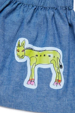 MARNI Gonna in chambray con disegni | Bambino Gonne | Denim-Mania
