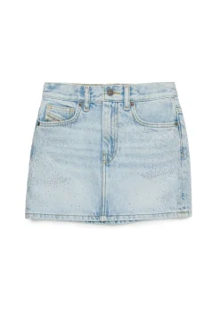 DIESEL Gonna in denim chiaro con microstones | Bambino Gonne | Denim-Mania