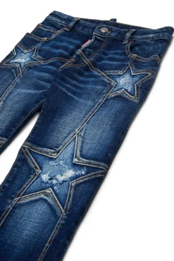 DSQUARED2 Jeans bootcut scuro con Super Star | Bambino Jeans | Denim-Mania