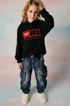 DIESEL Jeans straight blu medio con strappi - D-Fish | Bambino Denim-Mania | Denim-Mania