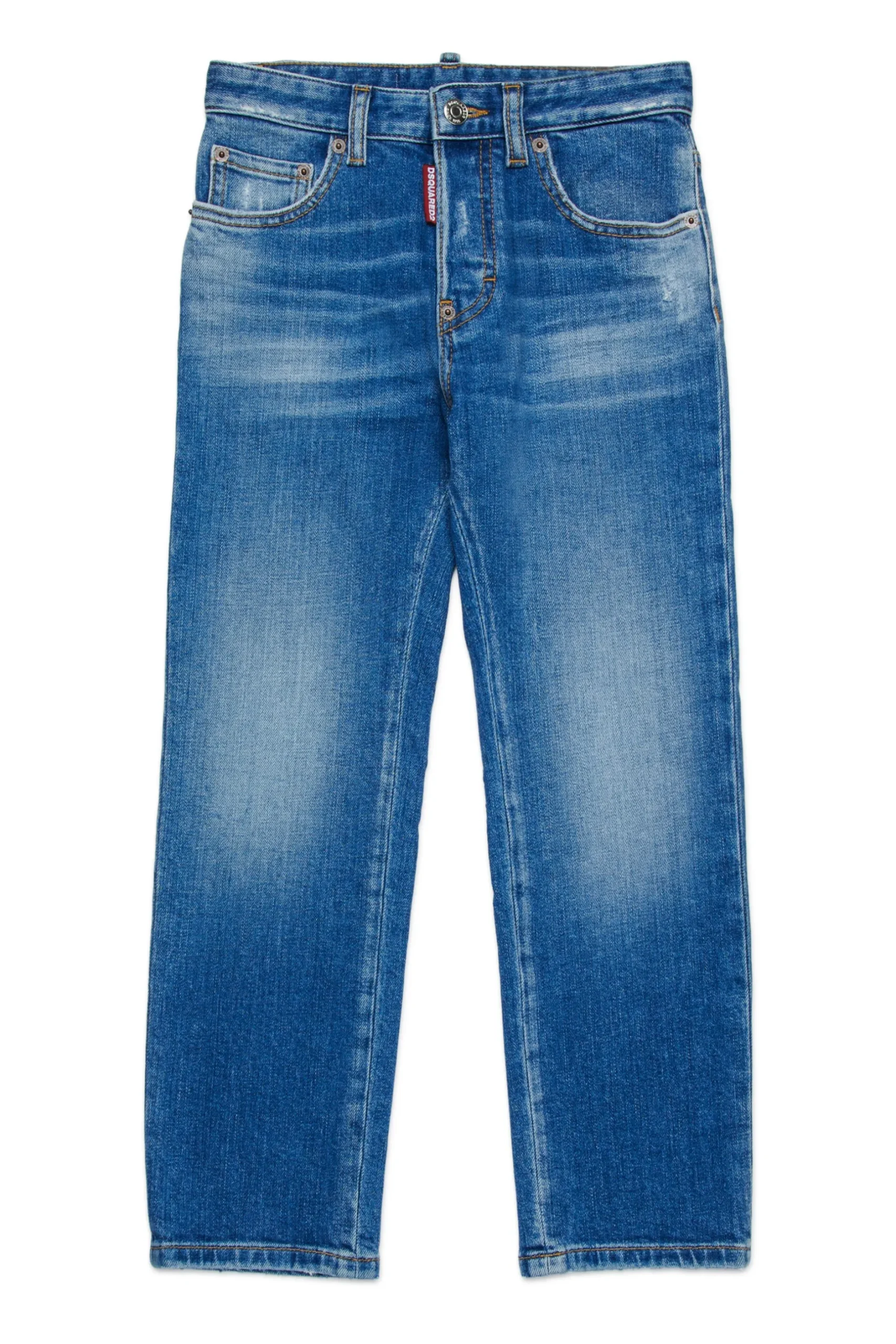 DSQUARED2 Jeans straight blu medio con abrasioni - 642 | Bambino Jeans | Denim-Mania