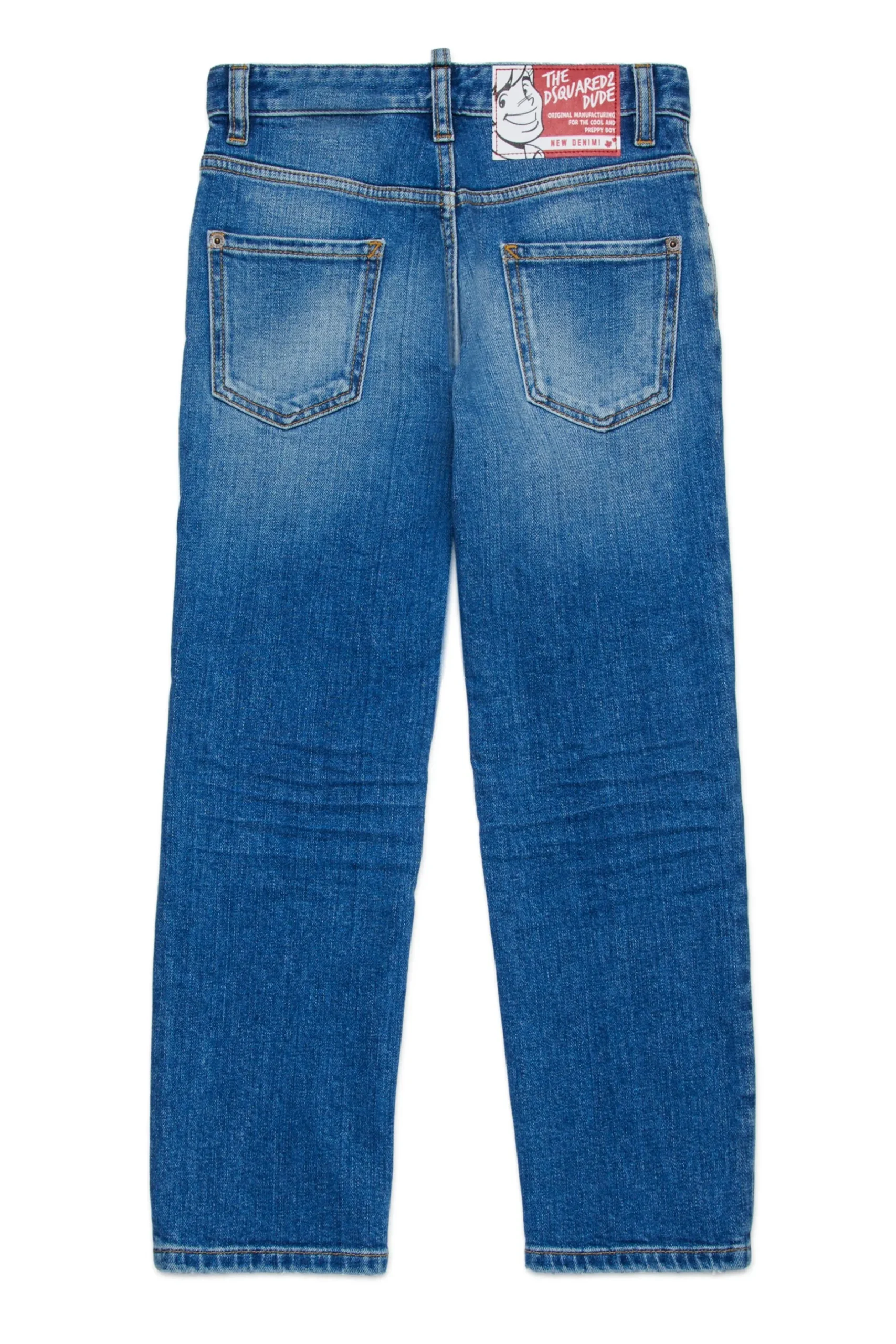 DSQUARED2 Jeans straight blu medio con abrasioni - 642 | Bambino Jeans | Denim-Mania