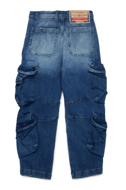 DIESEL Jeans straight blu medio con strappi - D-Fish | Bambino Denim-Mania | Denim-Mania