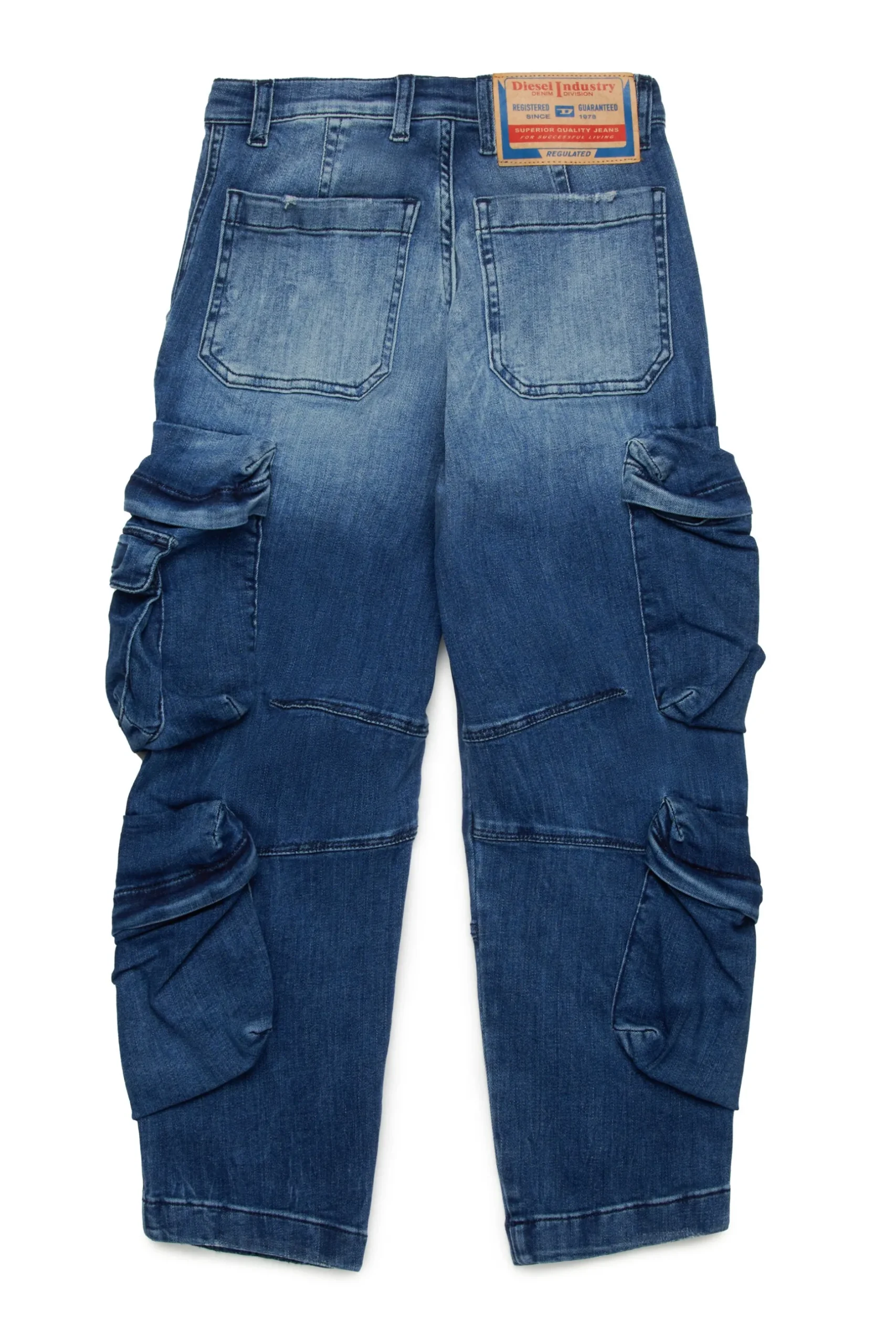 DIESEL Jeans straight blu medio con strappi - D-Fish | Bambino Denim-Mania | Denim-Mania