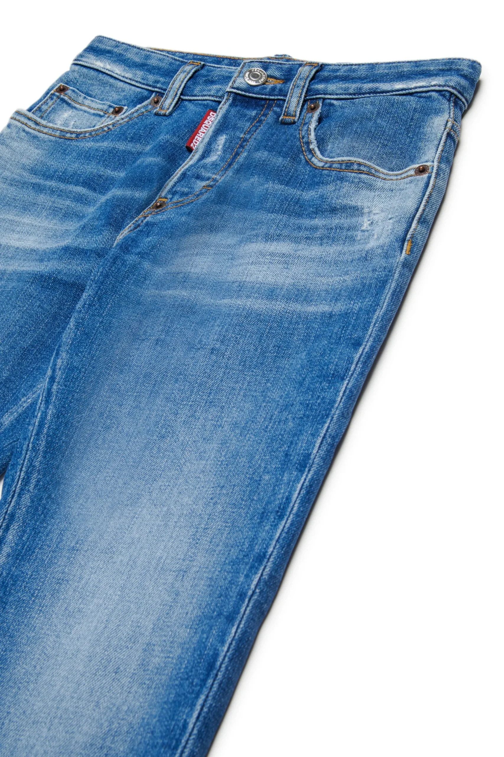 DSQUARED2 Jeans straight blu medio con abrasioni - 642 | Bambino Jeans | Denim-Mania