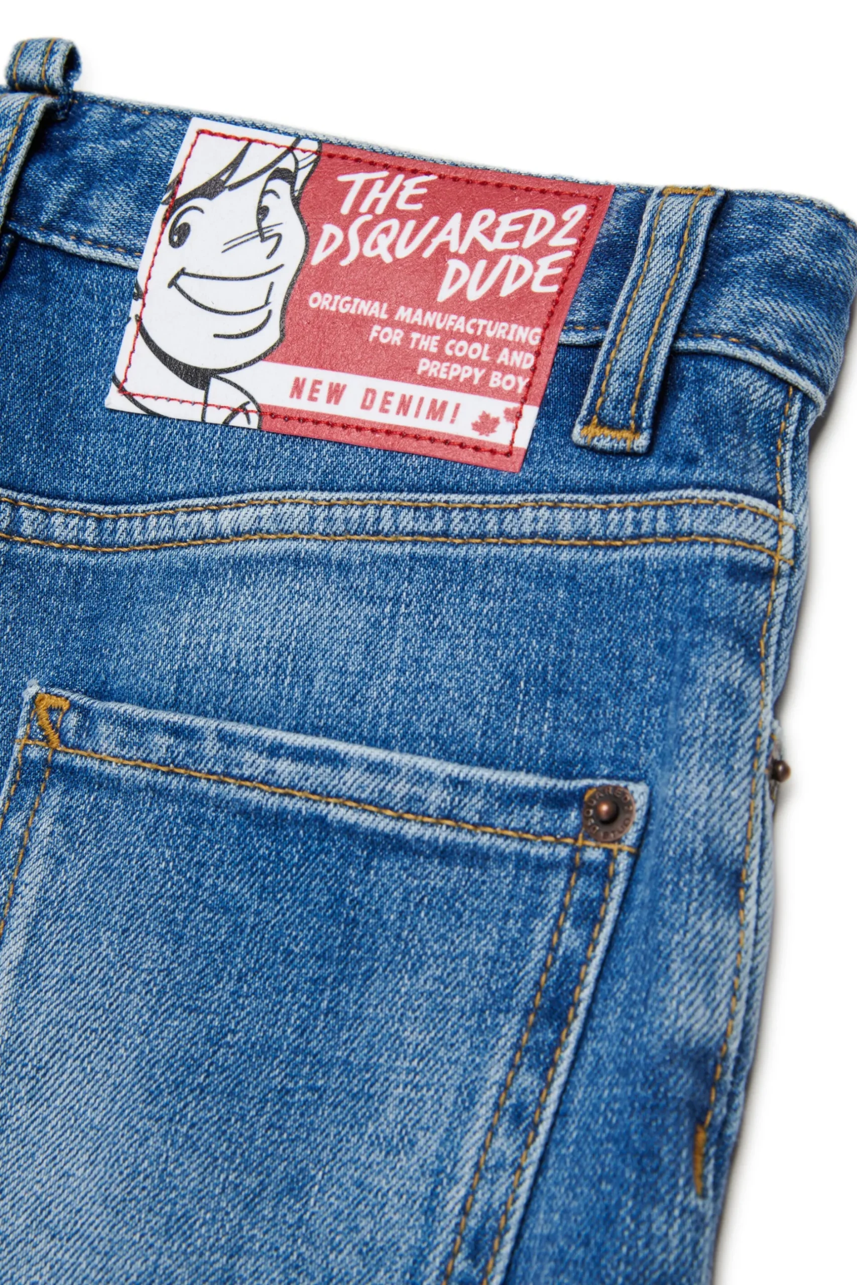 DSQUARED2 Jeans straight blu medio con abrasioni - 642 | Bambino Jeans | Denim-Mania