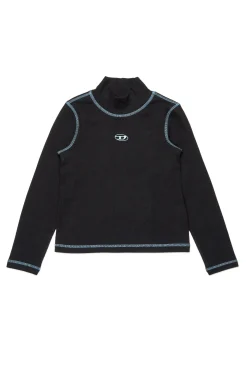 DIESEL Lupetto a costine con logo oval D | T-Shirts