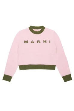 MARNI Maglione girocollo in misto lana-cashmere colorblock | Maglieria