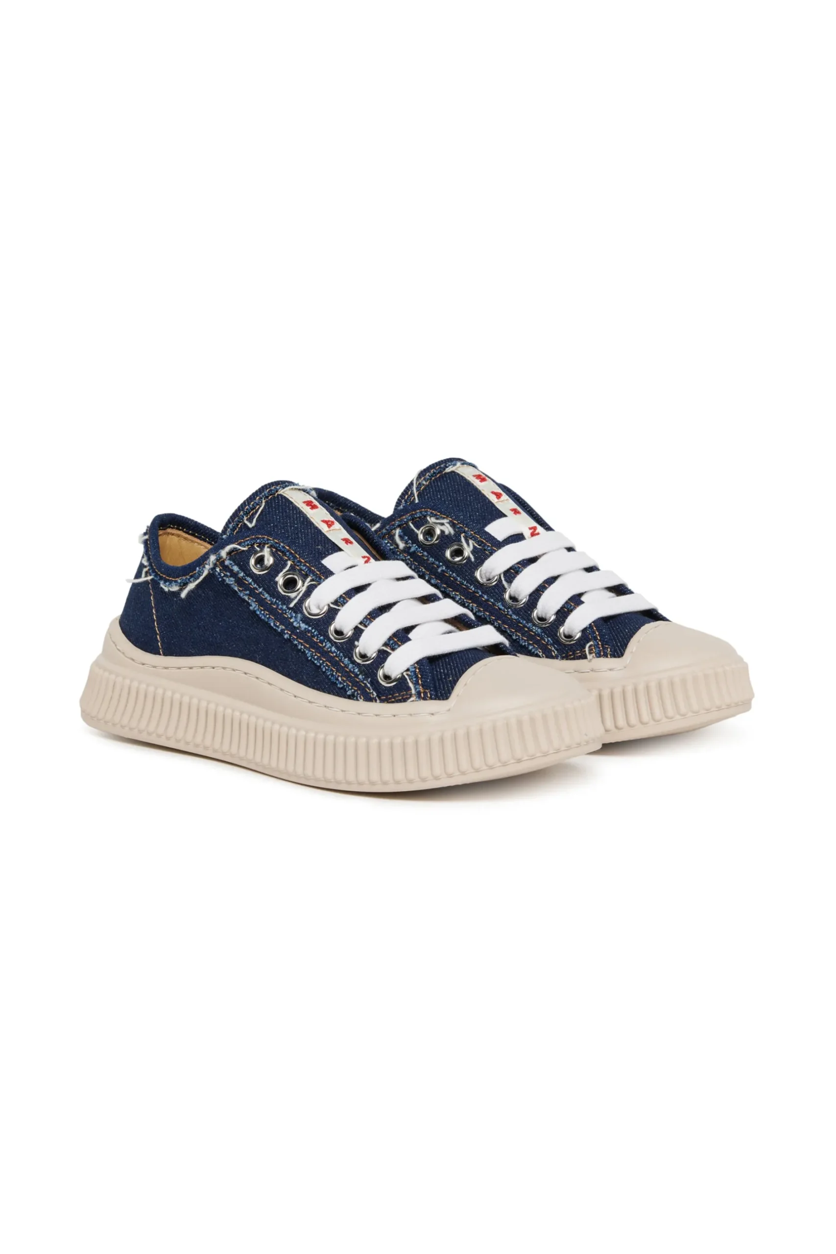 MARNI Pablo low trainers in denim with patch | Bambino Sneakers | Sneakers