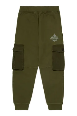 DSQUARED2 Pantaloni cargo in felpa con Maple Leaf | Bambino Pantaloni