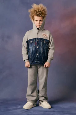 DSQUARED2 Pantaloni in denim e felpa con patch | Bambino Pantaloni | Denim-Mania