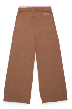 N°21 Pantaloni wide in maglia rasata | Pantaloni