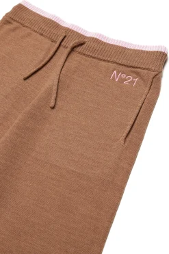 N°21 Pantaloni wide in maglia rasata | Pantaloni