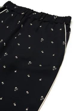 N°21 Pantaloni wide leg in crêpe allover Palms | Pantaloni