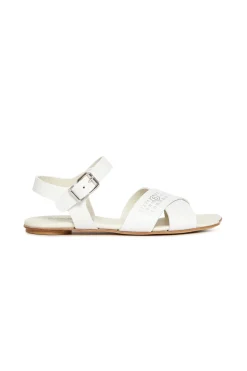 MM6 MAISON MARGIELA Sandali in pelle con Numeric logo | Sandali E Ciabatte | Ciabatte E Sandali