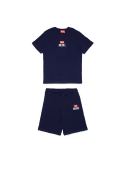 DIESEL Set t-shirt e bermuda in jersey con logo D | Bambino Tute | Tute