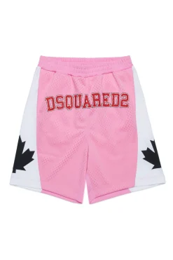 DSQUARED2 Shorts basket con Canadian Leaf | Bambino Shorts | Activewear