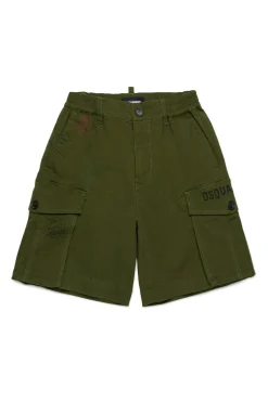 DSQUARED2 Shorts cargo con grafica Passport | Bambino Shorts