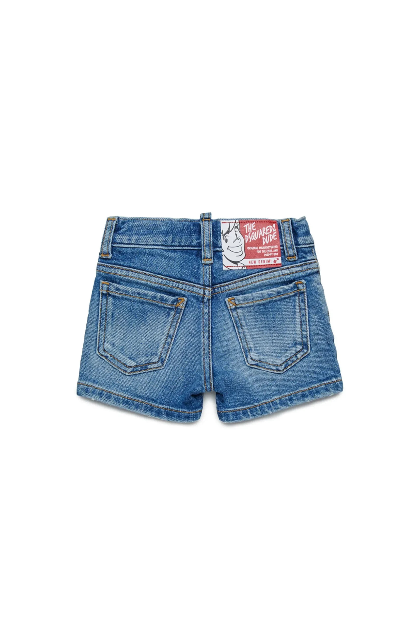 DSQUARED2 Shorts in denim blu medio con abrasioni | Bambino Denim-Mania | Denim-Mania