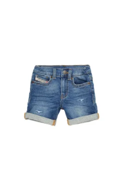 DIESEL Shorts in JoggJeans® blu medio con rotture | Bambino Denim-Mania | Denim-Mania