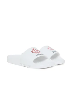 DSQUARED2 Slide slippers with Maple Leaf outline | Bambino Sandali E Ciabatte | Ciabatte E Sandali