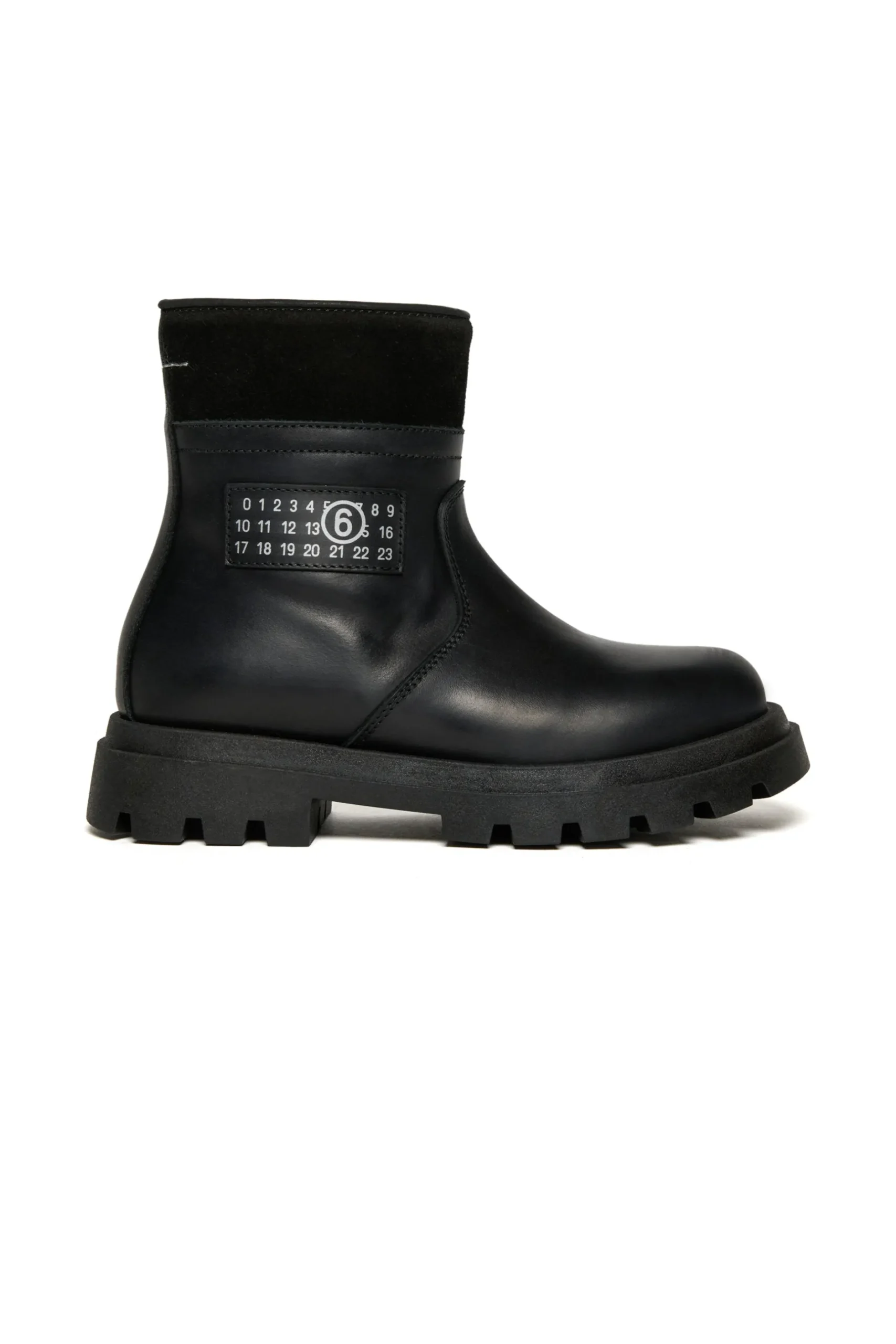 MM6 MAISON MARGIELA Stivali midi in pelle con logo | Stivali E Anfibi | Anfibi E Stivali