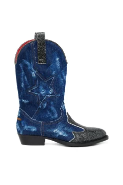 DSQUARED2 Stivali texani in denim Super Star | Stivali E Anfibi | Anfibi E Stivali